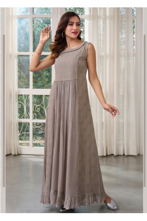Grey Chinnon Designer Gown 